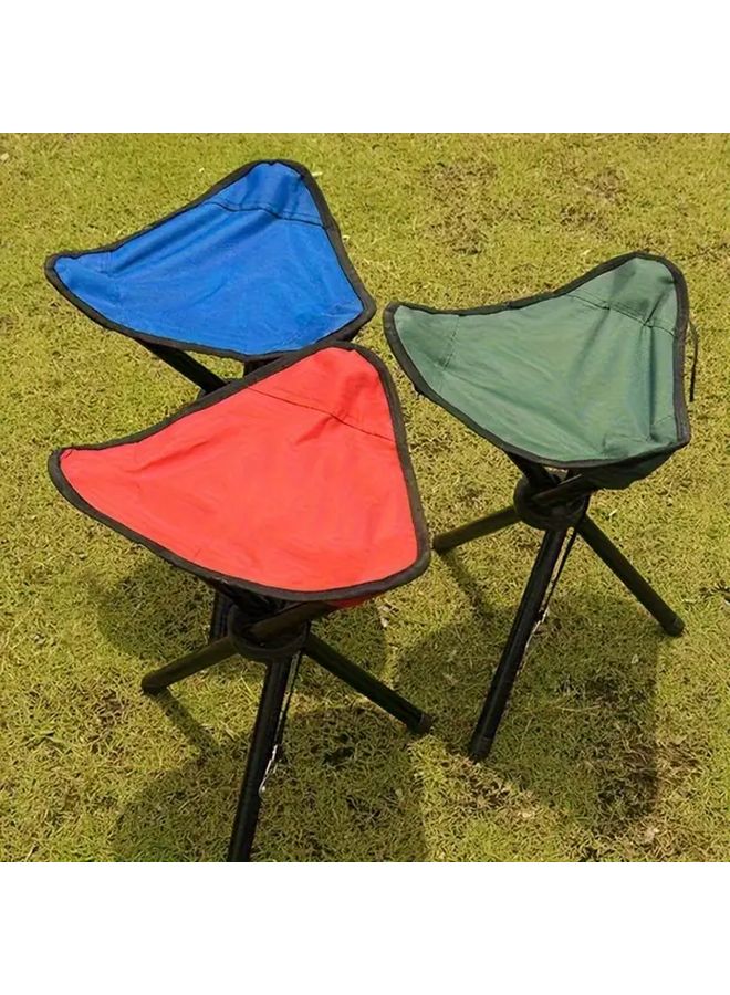 Blue 3 In 1 Portable Folding Outdoor Stool Lightweight Compact Camping Beach Picnic Travel Chair - Image 1